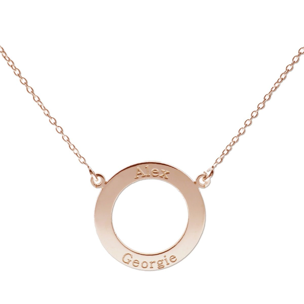 9ct Rose Gold Plated Personalised Ring Pendant - Love Silver Jewellery
