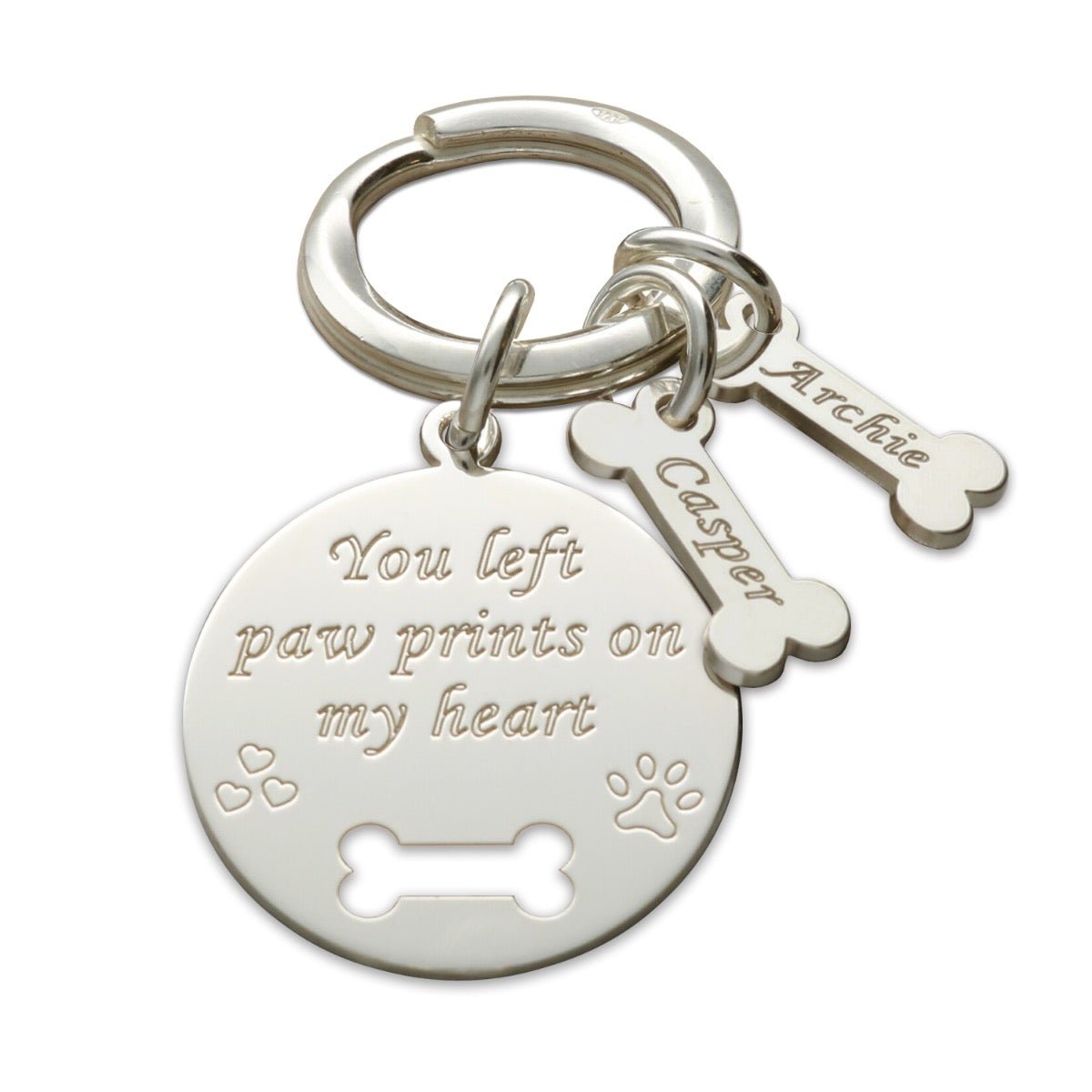 Sterling Silver Personalised Keyring For Dog Lovers - Keyring - Love Silver Jewellery