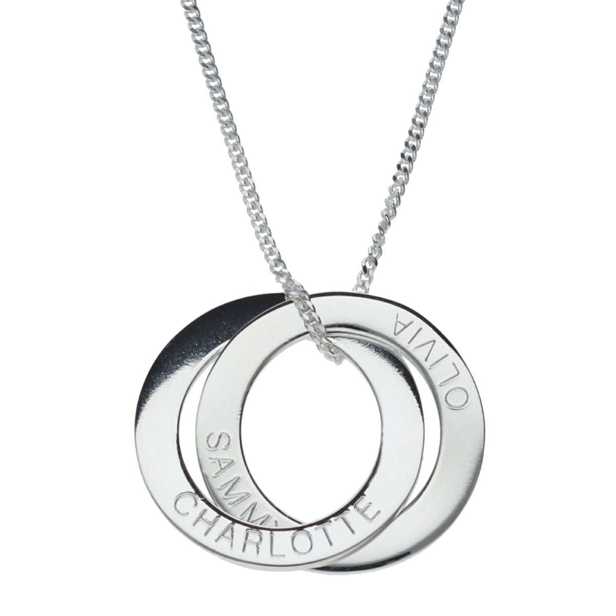Sterling Silver Engraved Double Russian Ring Pendant