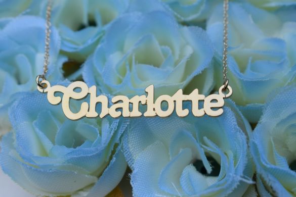 9ct Yellow Gold Terra Style Personalised Name Necklace - Love Silver Jewellery