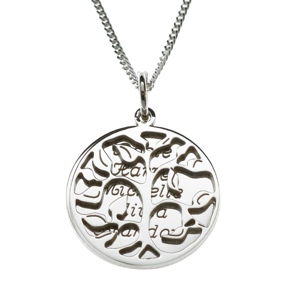 Sterling Silver Filigree Tree Of Life With Personalised Disc & Chain - Love Silver Jewellery