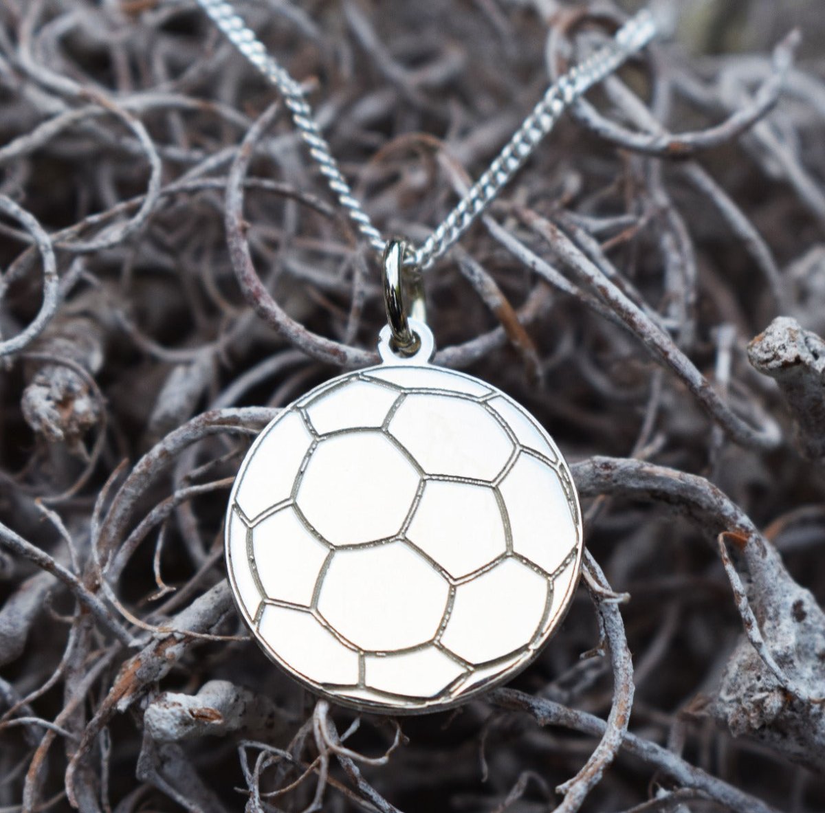 Sterling Silver Engraved Football Pendant With Optional Engraving - Love Silver Jewellery