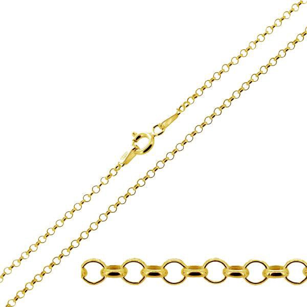 9ct Yellow Gold 1.8mm Light Belcher Chain - Love Silver Jewellery
