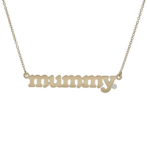 9ct Yellow Gold Mummy Name Necklace - Love Silver Jewellery