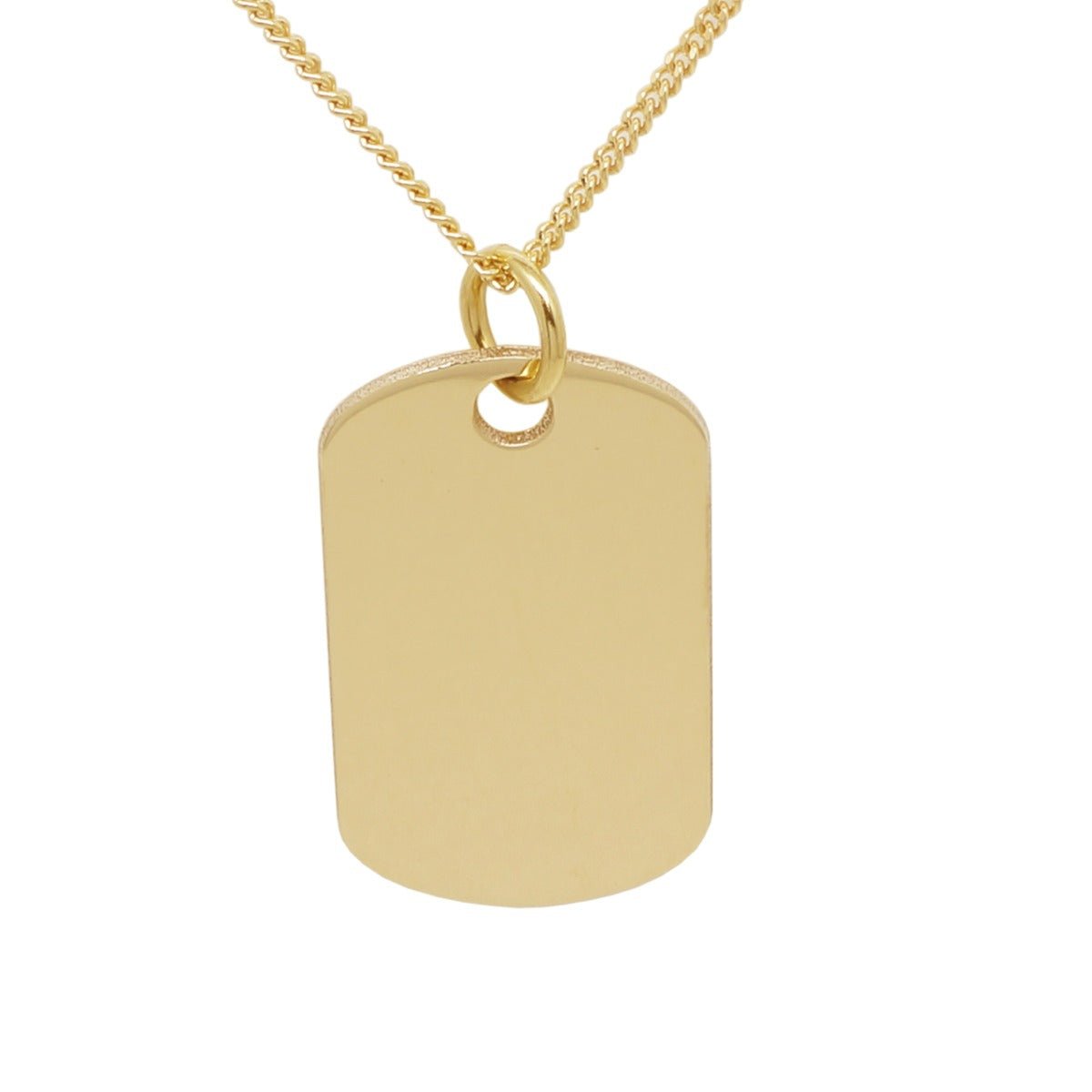 9ct Yellow Gold Mini Dog Tag With Optional Engraving - Love Silver Jewellery