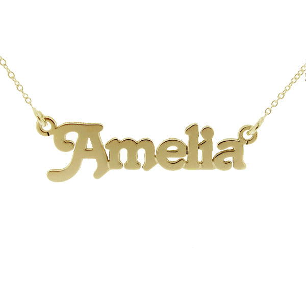 9ct Yellow Gold Vermeil Terra Style Personalised Name Necklace