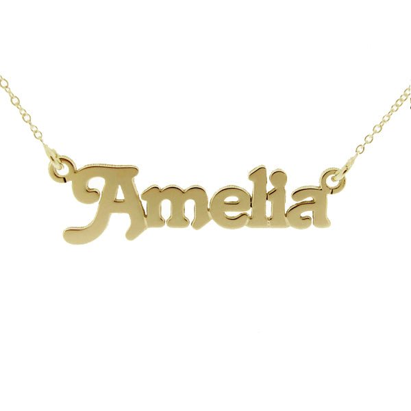 9ct Yellow Gold Plated Terra Style Personalised Name Necklace - Love Silver Jewellery