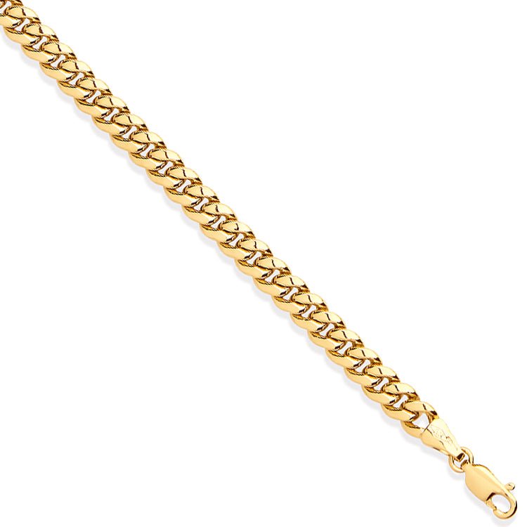 9ct Yellow Gold 4mm Cuban Link Chain - Love Silver Jewellery