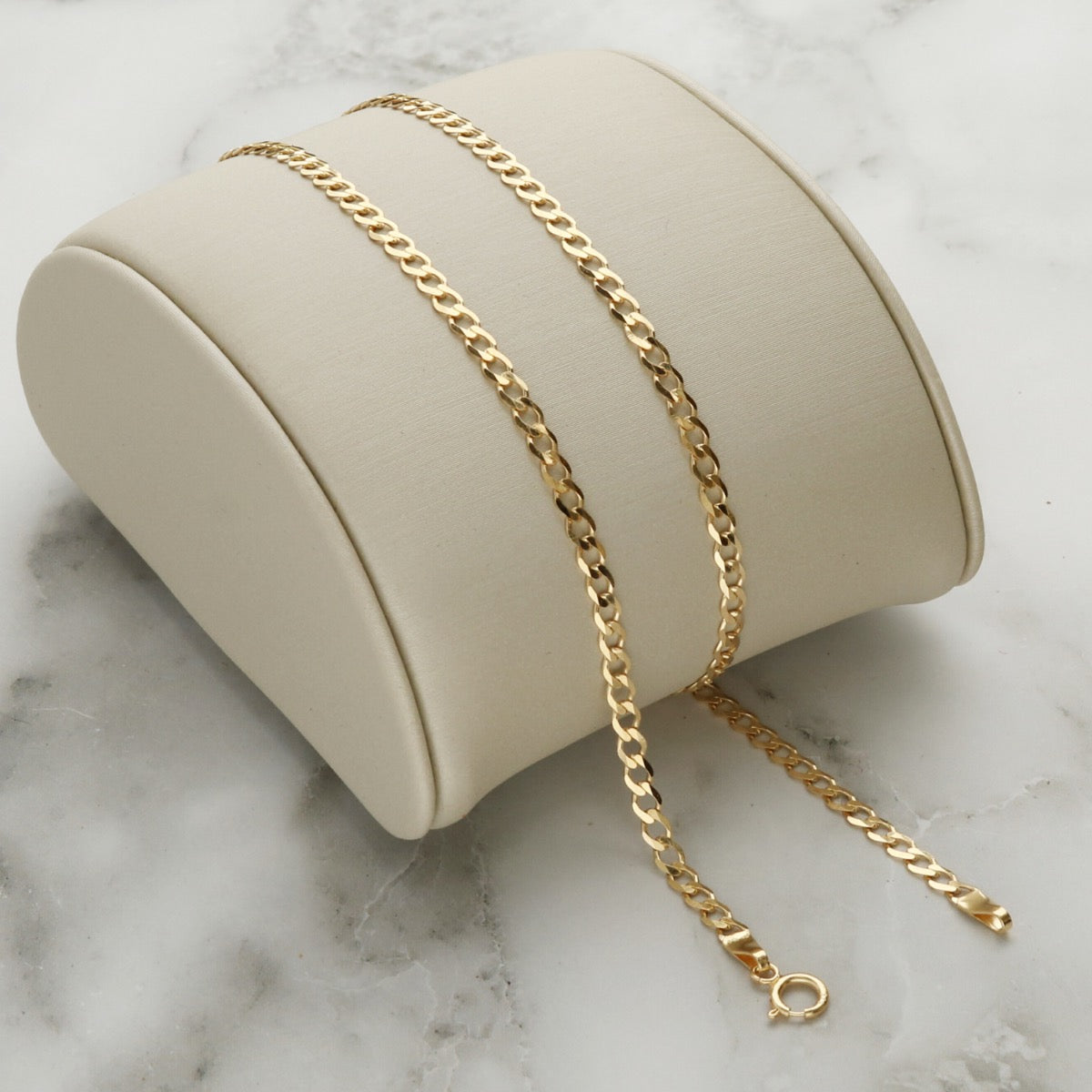 Solid Yellow Gold 2.7mm Curb Chain