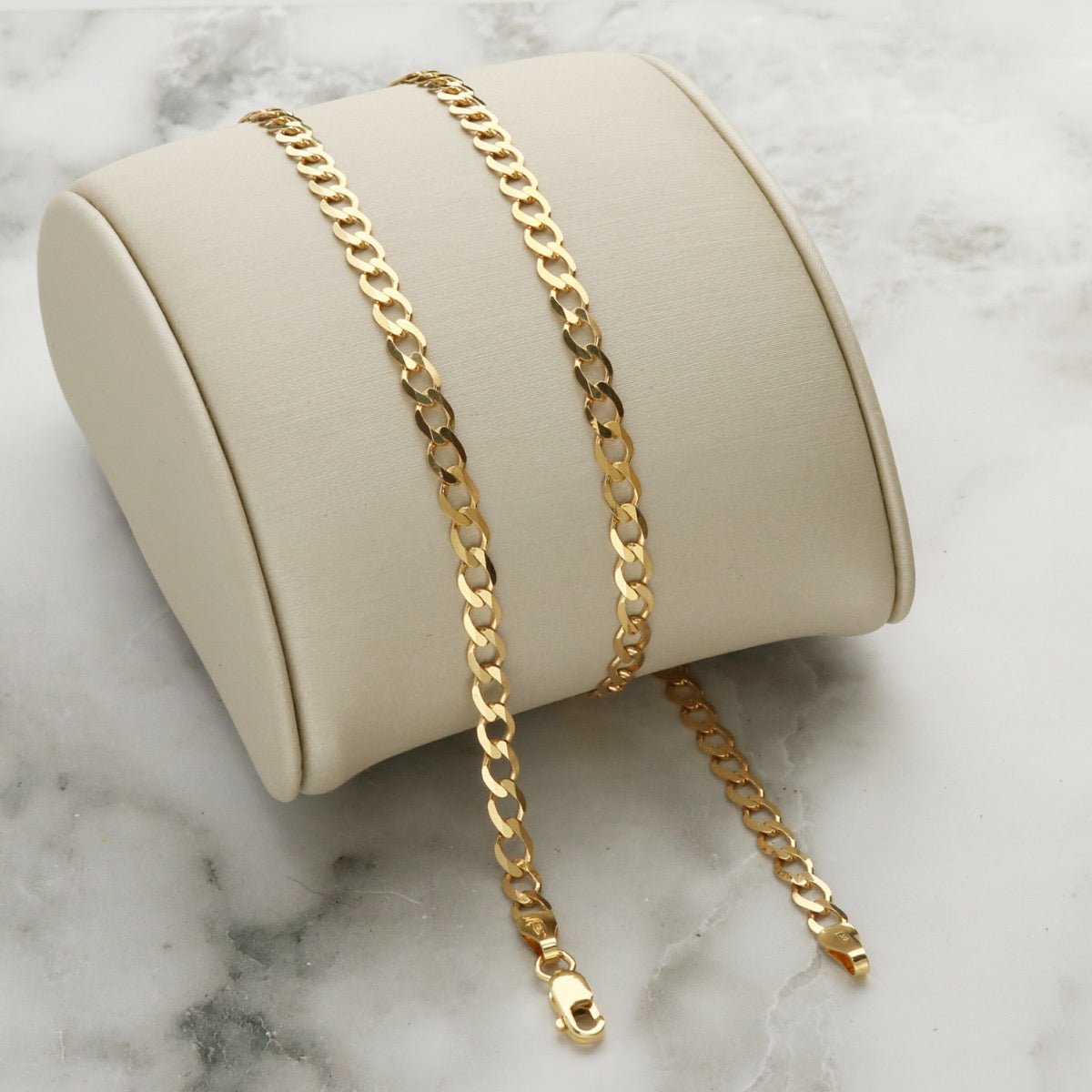 9ct Yellow Gold 3.5mm Curb Chain - Love Silver Jewellery