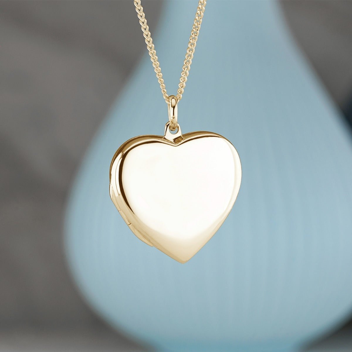 Yellow Gold Plated Heart Locket With Optional Engraving - Love Silver Jewellery