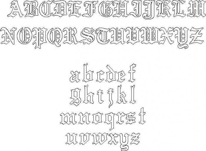 9ct Rose Gold Plated Gothic Initial & Optional Chain - Love Silver Jewellery