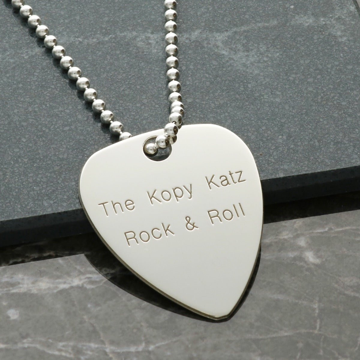 Sterling Silver Plectrum Guitar Pick Tag With Optional Engraving - Love Silver Jewellery