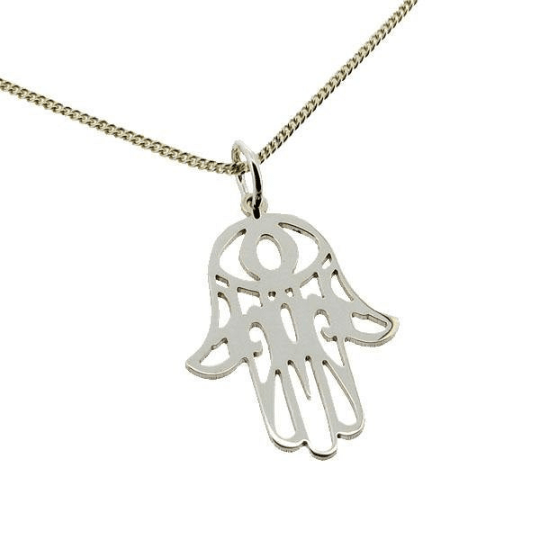 Sterling Silver Hamsa Hand Of Fatima Pendant - Love Silver Jewellery