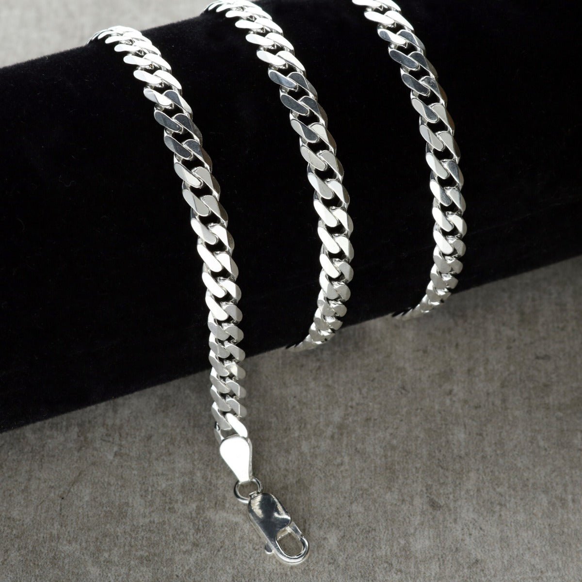 Sterling Silver 5.5mm Flat Curb Chain - Love Silver Jewellery