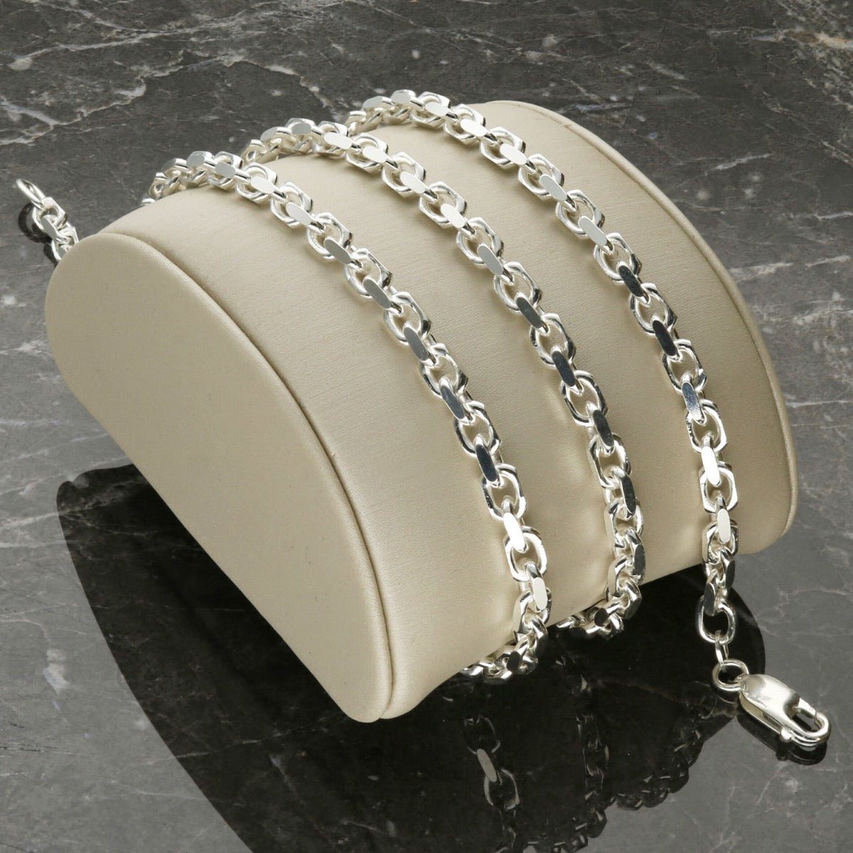 Sterling Silver 4.2mm Diamond Cut Belcher Chain - Love Silver Jewellery