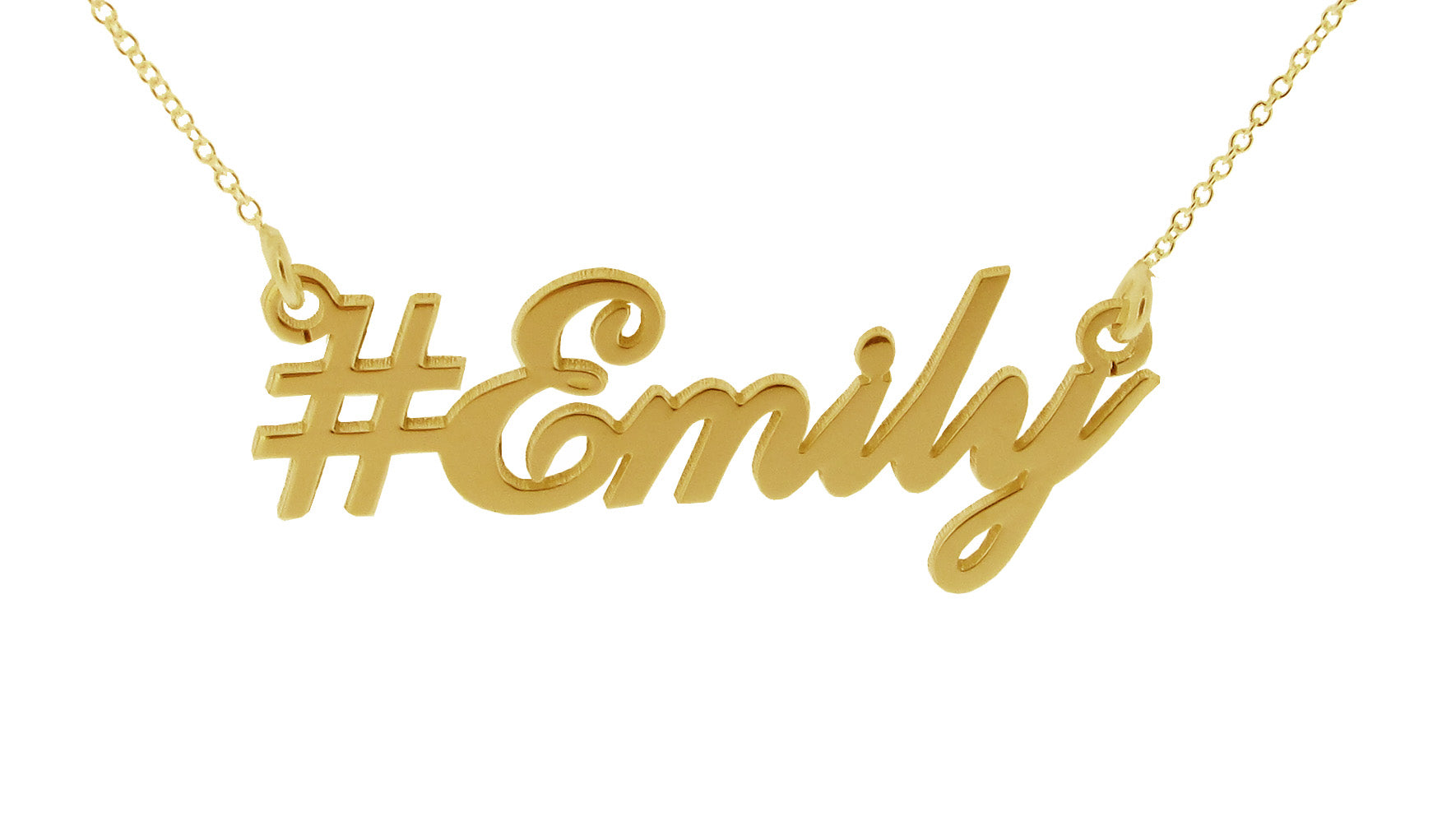 Hashtag Carrie Style Personalised Name Necklace - Yellow Gold Vermeil