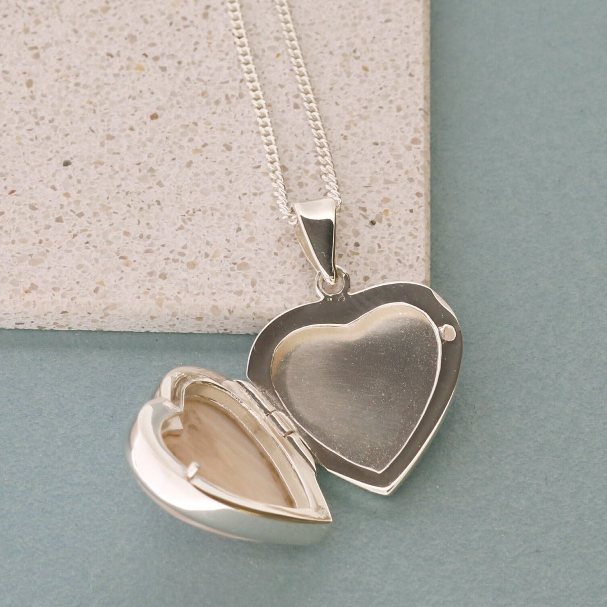 Sterling Silver Pink Mother Of Pearl Heart Locket With Optional Engraving & Chain - Love Silver Jewellery