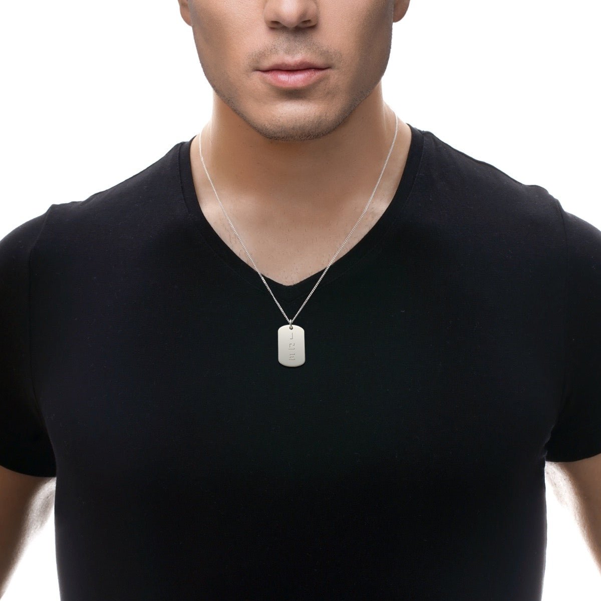 Sterling Silver Small ICE Dog Tag Pendant With Optional Chain - Love Silver Jewellery