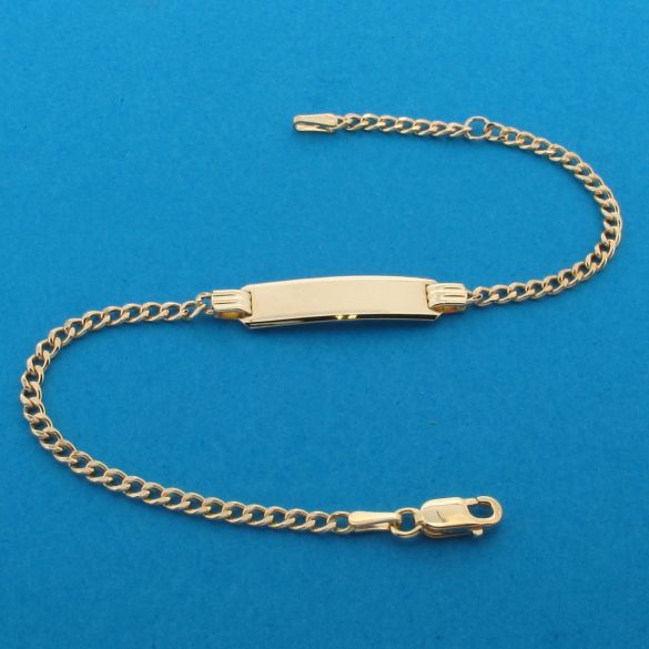 9ct Yellow Gold Kids / Baby Curb ID Bracelet With Optional Engraving - Love Silver Jewellery