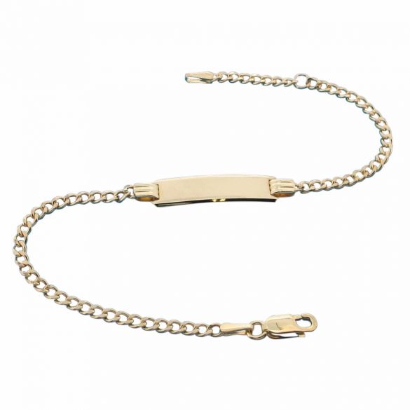 9ct Yellow Gold Kids / Baby Curb ID Bracelet With Optional Engraving - Love Silver Jewellery