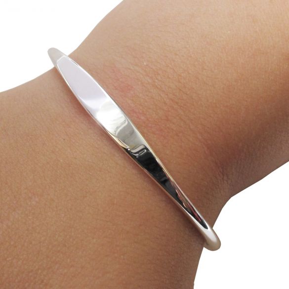 Sterling Silver Baby and Small Child Torque Bangle With Optional Engraving - Love Silver Jewellery