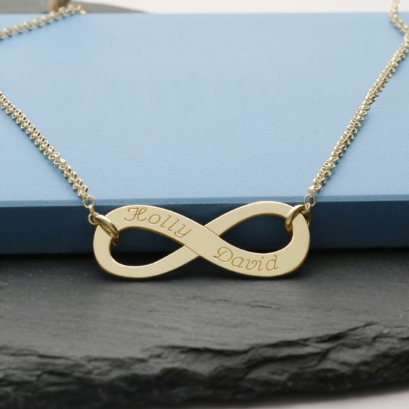 9ct Yellow Gold Infinity Necklace - Love Silver Jewellery