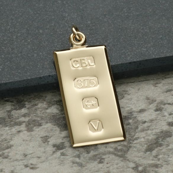9ct Yellow Gold Custom Hallmarked Ingot With Optional Engraving - Love Silver Jewellery