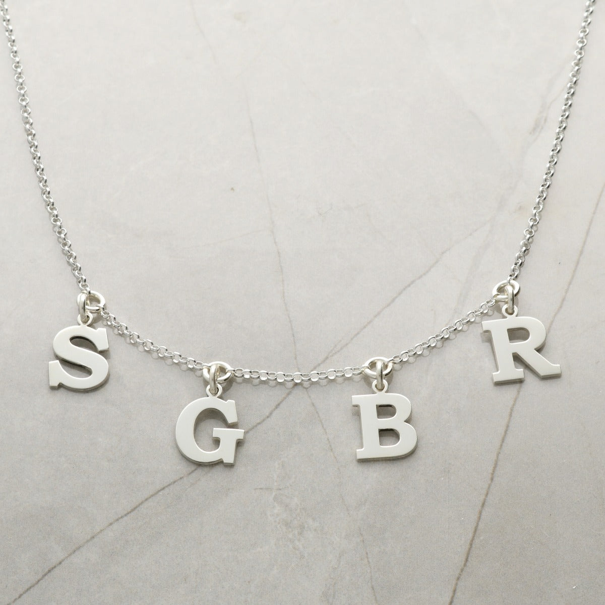 Sterling Silver Multi Initials Necklace