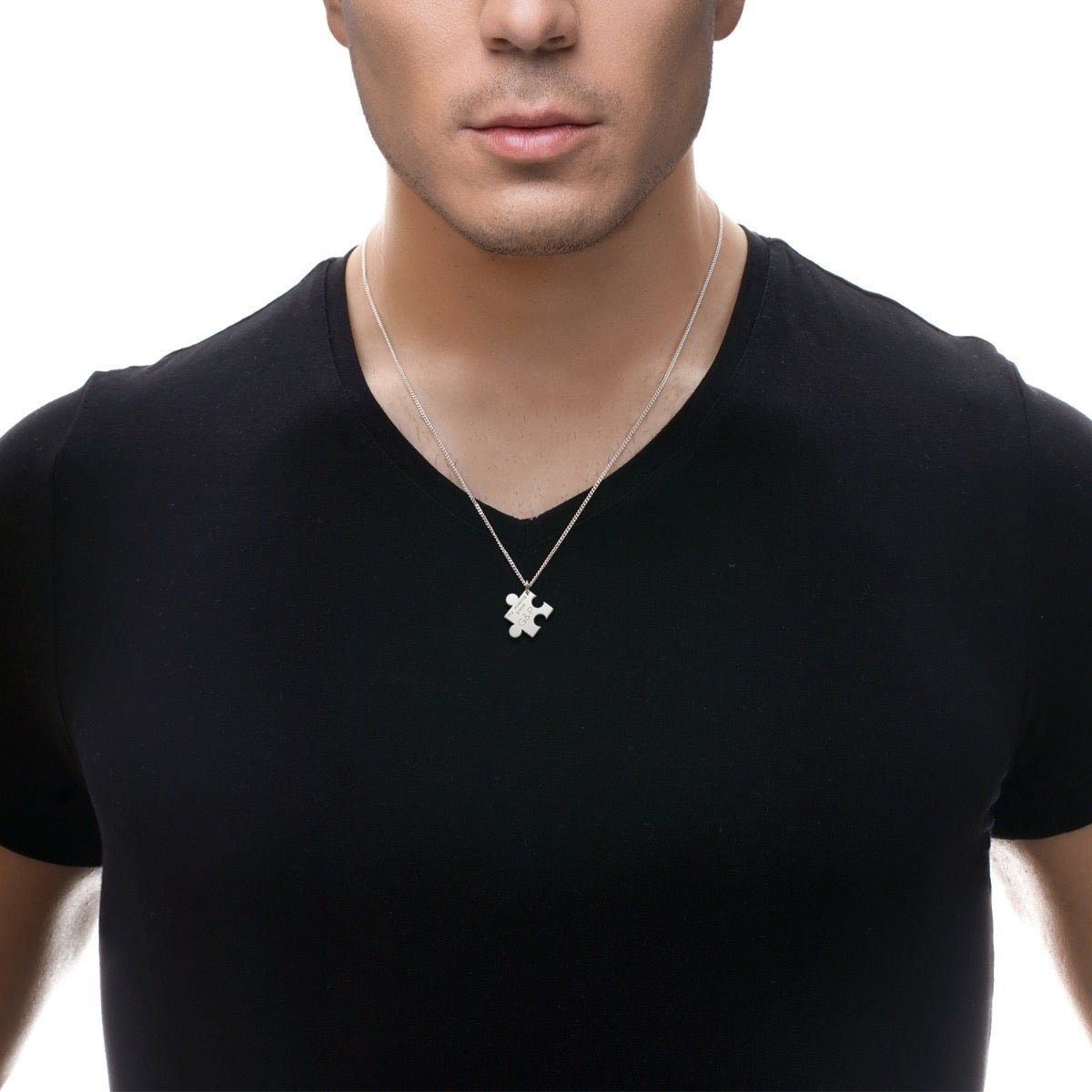 Sterling Silver Personalised Puzzle Pieces Necklaces - Love Silver Jewellery
