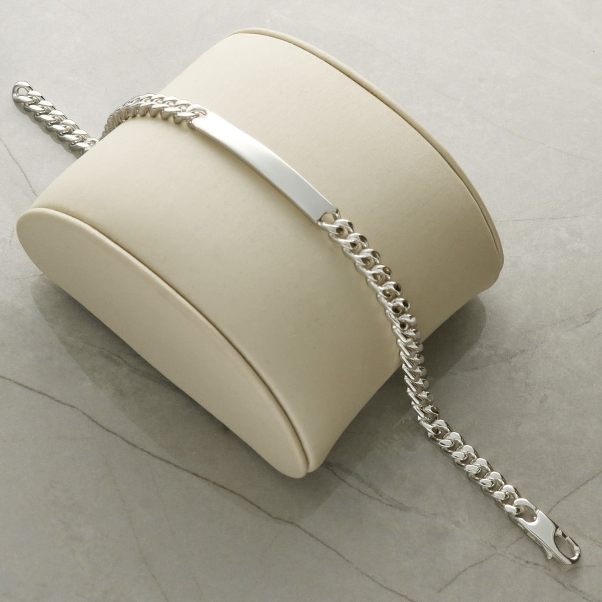 Sterling Silver Cuban Curb ID Bracelet For Women With Optional Engraving
