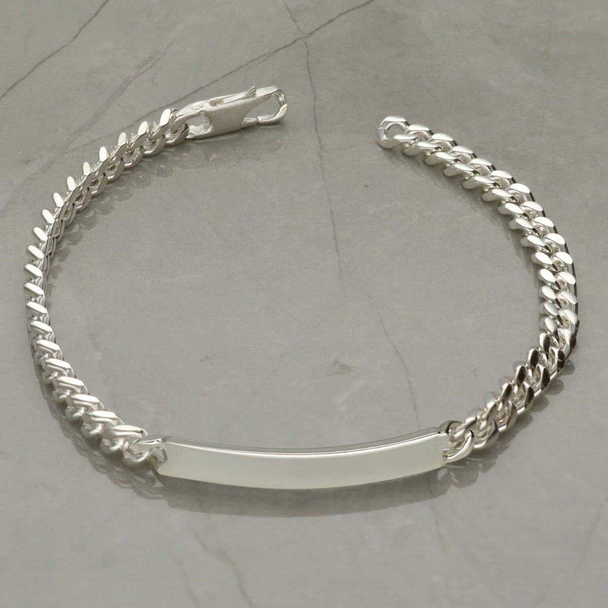 Sterling Silver Cuban Curb ID Bracelet For Women With Optional Engraving - Love Silver Jewellery