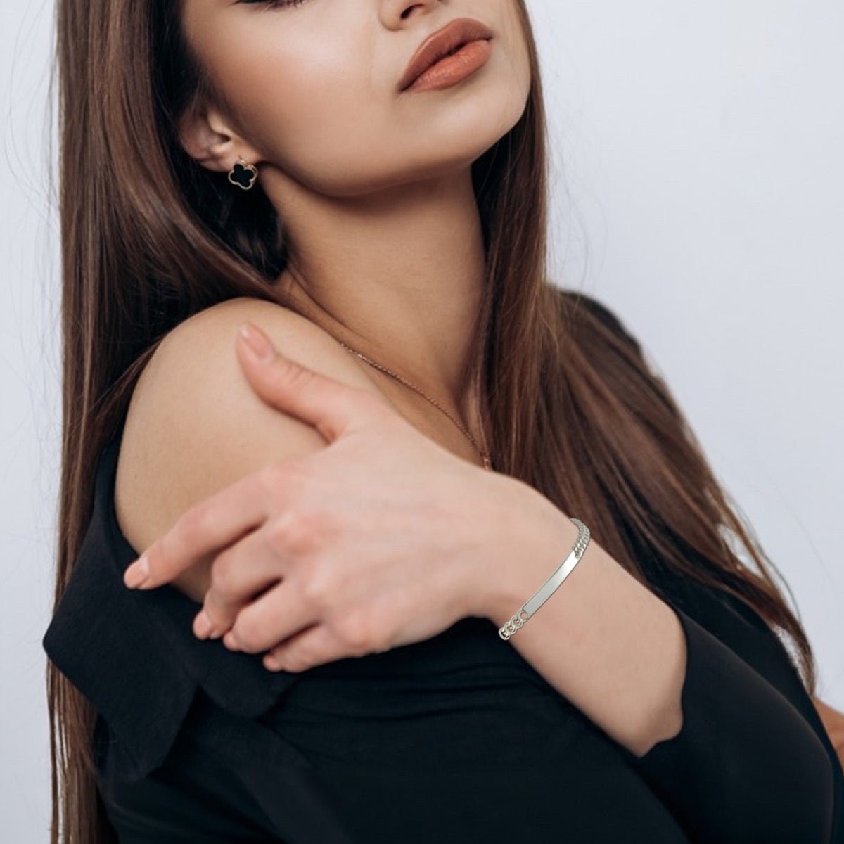 Sterling Silver Cuban Curb ID Bracelet For Women With Optional Engraving - Love Silver Jewellery