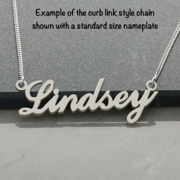 9ct White Gold Carrie Style Personalised Name Necklace - Love Silver Jewellery