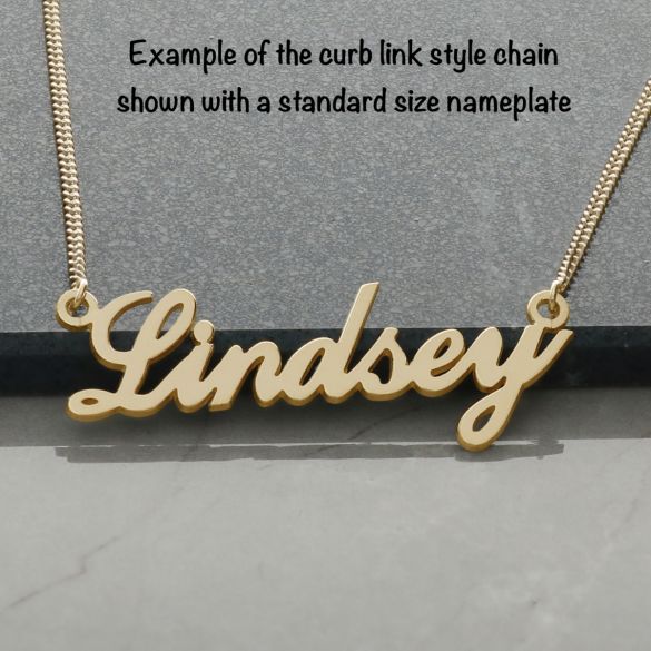 9ct Yellow Gold Plated Carrie Style Personalised Name Necklace (Sex & The City) - Love Silver Jewellery