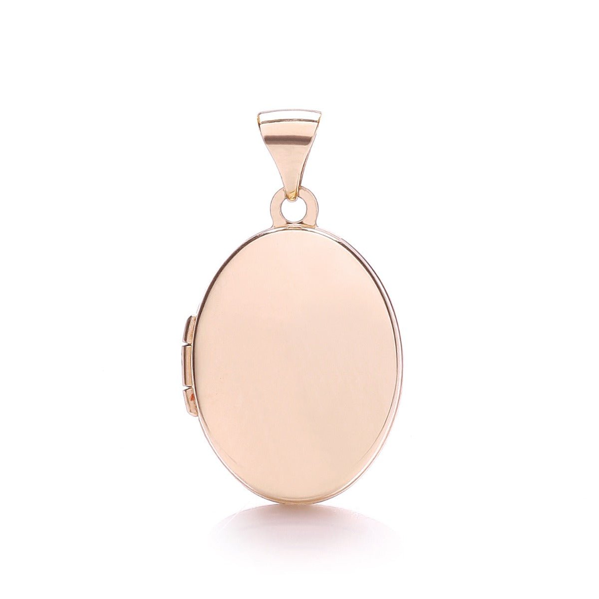 Solid Rose Gold Oval Locket & Optional Back Engraving & Chain - Love Silver Jewellery