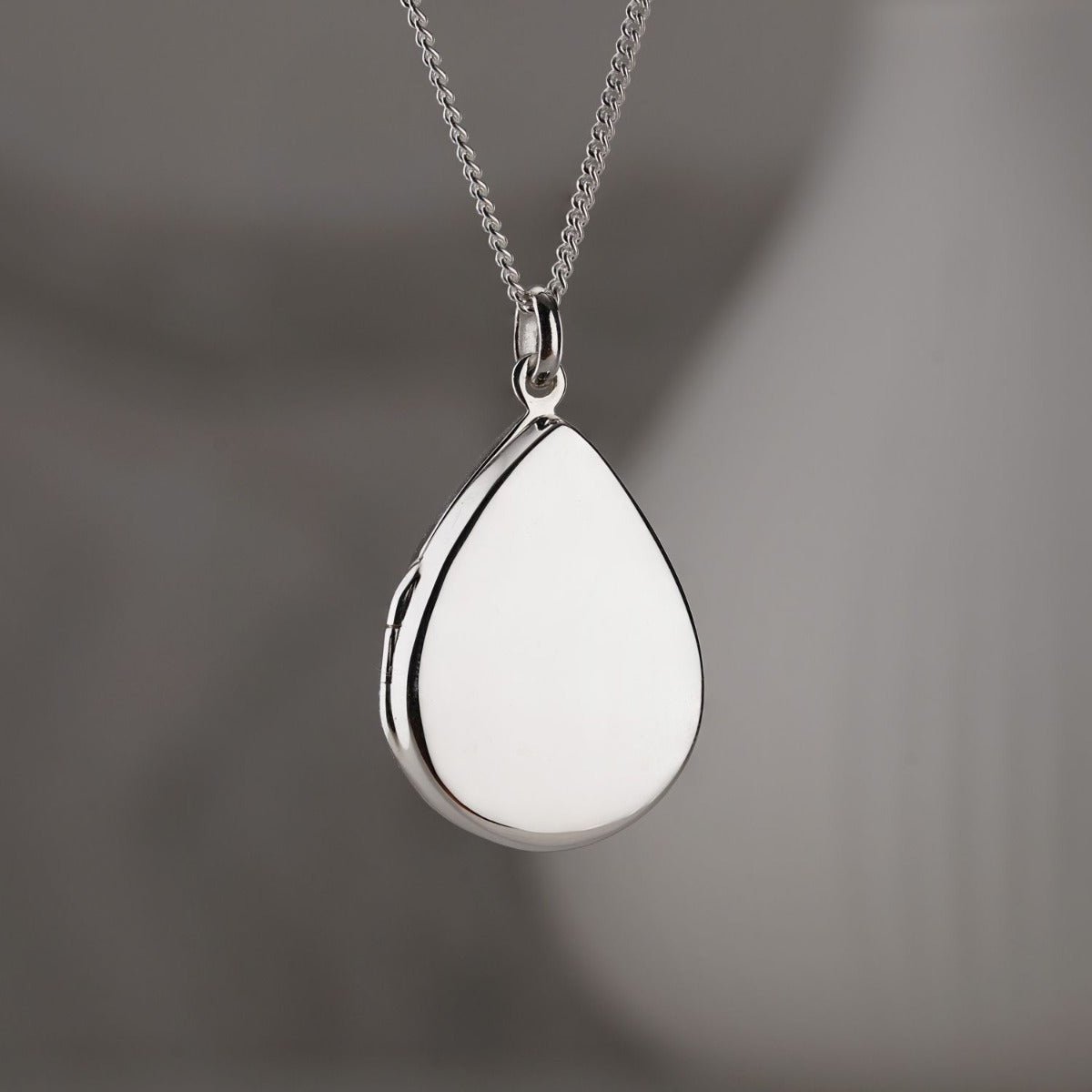 Sterling Silver Tear Drop Locket With Optional Free Engraving - Love Silver Jewellery