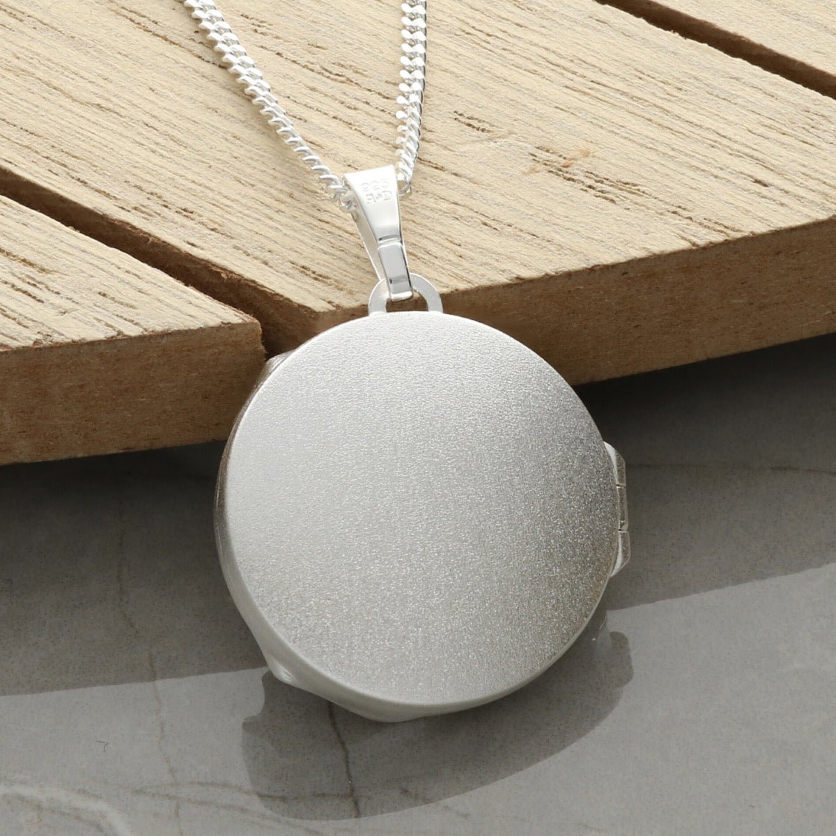 Sterling Silver Round 3D Rose Locket With Optional Engraving & Chain - Love Silver Jewellery