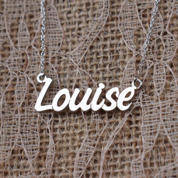 9ct White Gold Challenge Style Personalised Name Necklace