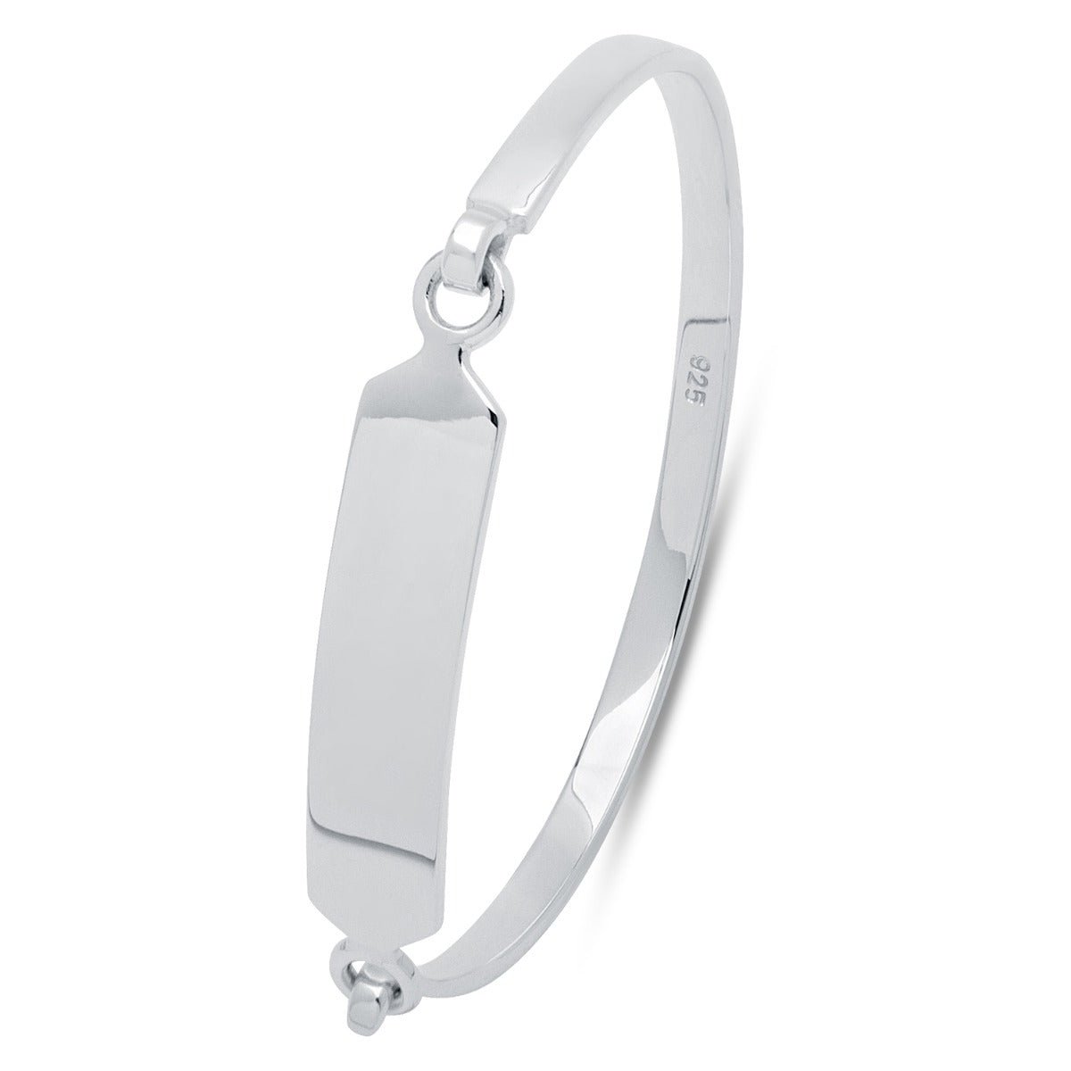 Sterling Silver Baby ID Bangle With Engraving - Love Silver Jewellery