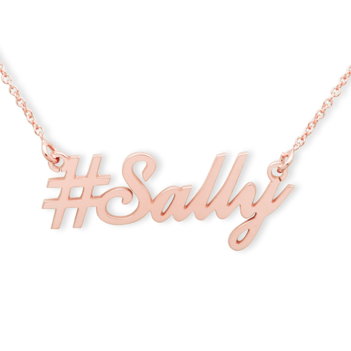 Hashtag Carrie Style Personalised Name Necklace - Rose Gold Vermeil