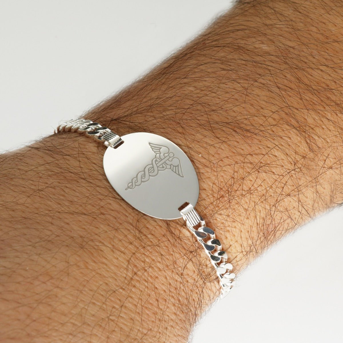 Sterling Silver Gents ID Medic Bracelet With Free Engraving - Love Silver Jewellery