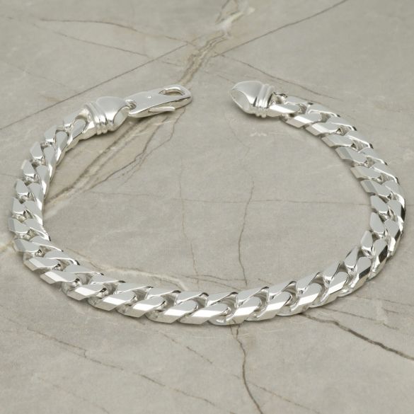 Sterling Silver Mens 1oz Chunky Curb Link Bracelet - Love Silver Jewellery