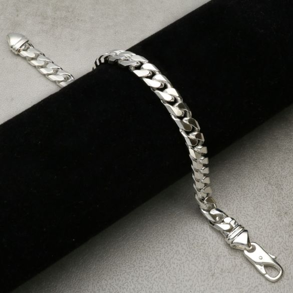 Sterling Silver Mens 1oz Chunky Curb Link Bracelet - Love Silver Jewellery