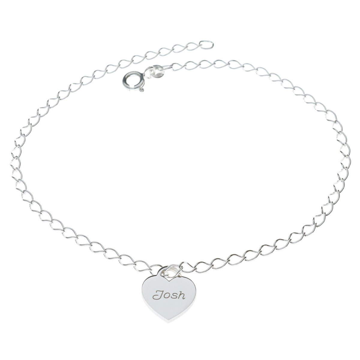 Sterling Silver Mini Personalised Hearts Bracelet - Love Silver Jewellery