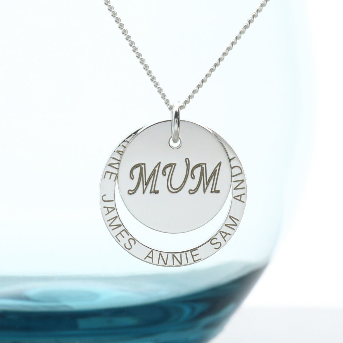 Sterling Silver Personalised Mum Pendant - Love Silver Jewellery