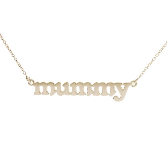 9ct Yellow Gold Mummy Name Necklace - Love Silver Jewellery