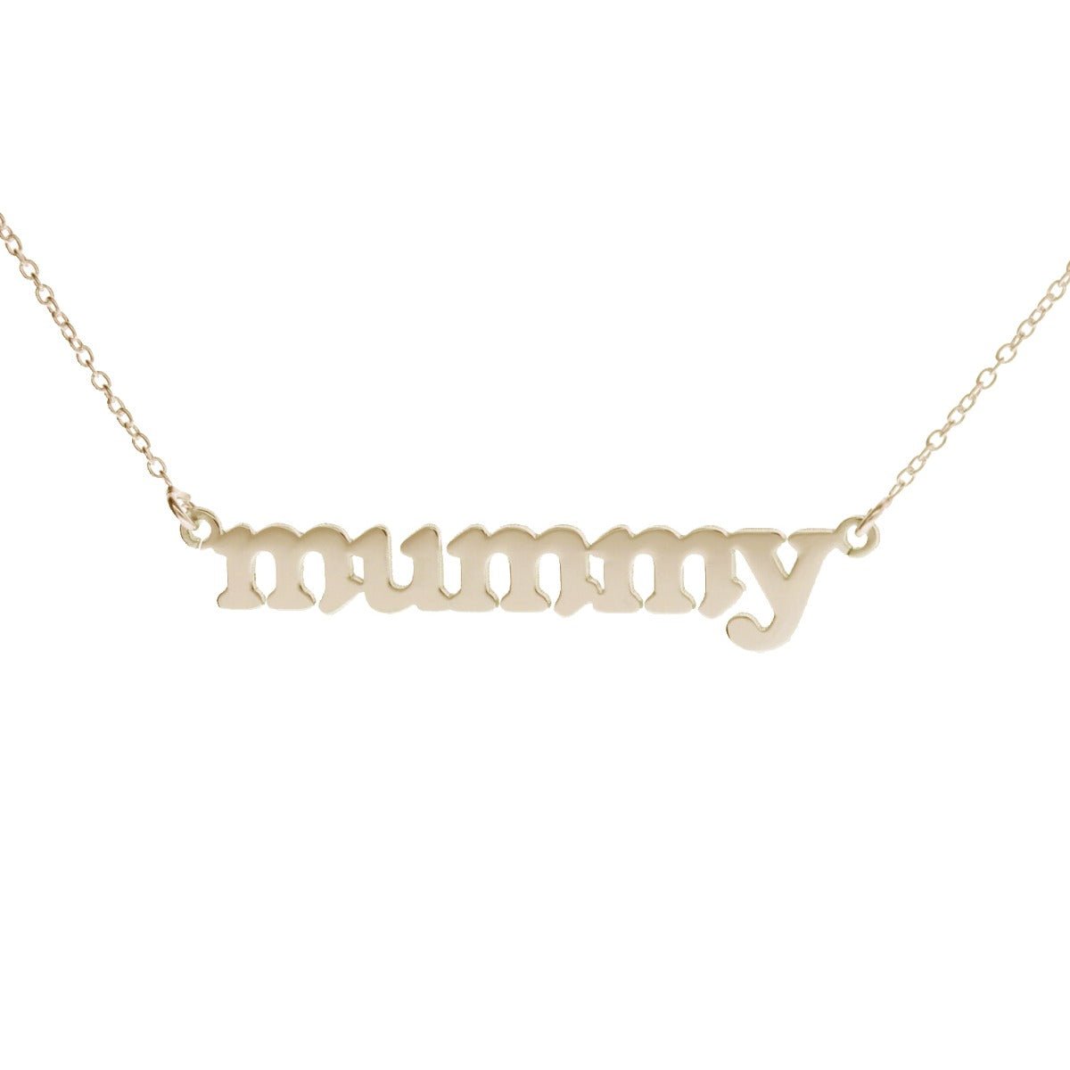 9ct Yellow Gold Plated Mummy Name Necklace - Love Silver Jewellery