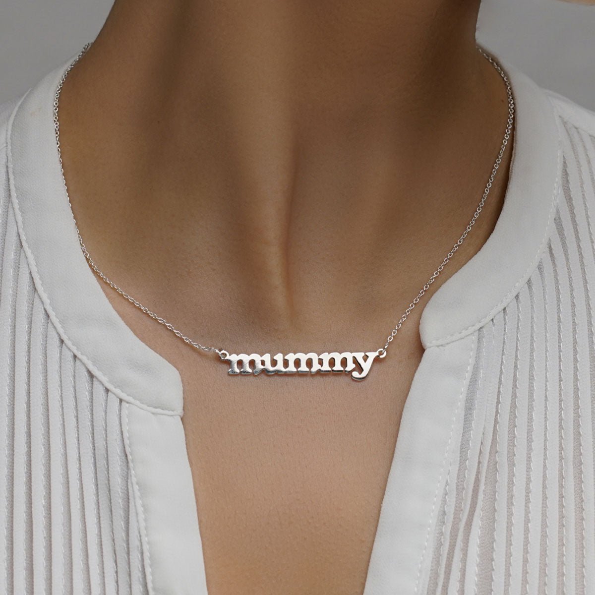 Sterling Silver Mummy Name Necklace - Love Silver Jewellery