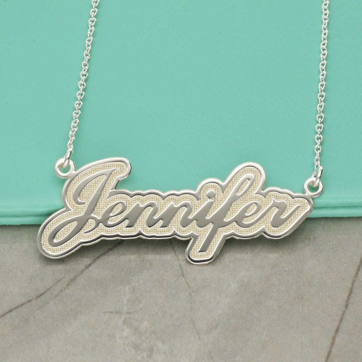Sterling Silver 3D Carrie Style Personalised Name Necklace - Love Silver Jewellery
